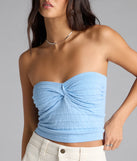 From bold to effortless, the Sweet Honey Strapless Twist Crop Top lets you define your vibe with blue tops that speak your style.