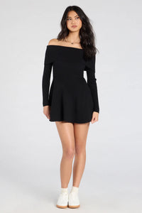 chic staple ribbed knit skater dress Windsor Chic Staple Ribbed Knit Skater Dress