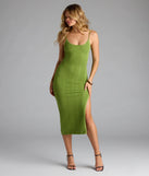 Flaunt your silhouette in the tight Sultry Mood Cutout Bodycon Midi Dress in chartreuse, a bodycon dress that empowers your look with bold style and effortless edge.