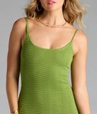 Flaunt your silhouette in the tight Sultry Mood Cutout Bodycon Midi Dress in chartreuse, a bodycon dress that empowers your look with bold style and effortless edge.