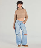 
Upgrade your style game for 2025 with the Snuggle Weather Turtleneck Crop Knit Sweater in tan, perfect for any fashion-forward wardrobe.