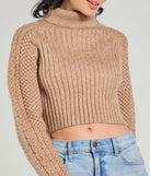 
Upgrade your style game for 2025 with the Snuggle Weather Turtleneck Crop Knit Sweater in tan, perfect for any fashion-forward wardrobe.