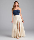 Add a summer refresh to your look with the Summer Ready Strapless Knit Tube Top, a trendy top in denim blue made for easy styling for any vibe.