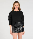 Comfiest Cutie Long Sleeve Waffle Knit Sweater