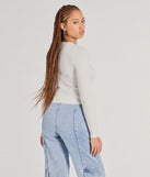 The Made The Cutout Long Sleeve Sweater Crop Top in ivory with a modern design and trendy look is part of the latest women's tops collection to elevate your 2025 wardrobe.