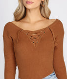 Lace Up Cross Back Sweater