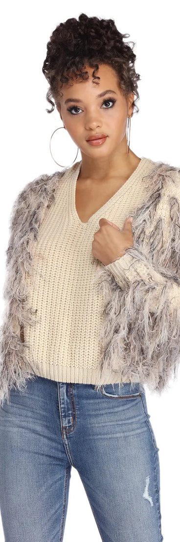 Shabby Chic Shaggy Cardigan