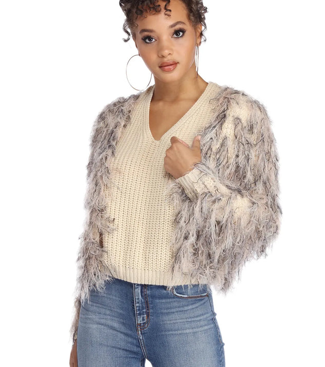 Shabby Chic Shaggy Cardigan