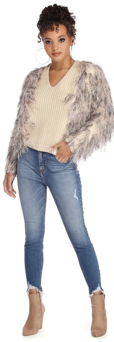 Shabby Chic Shaggy Cardigan