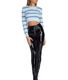 Stripe Away Cropped Pullover Sweater