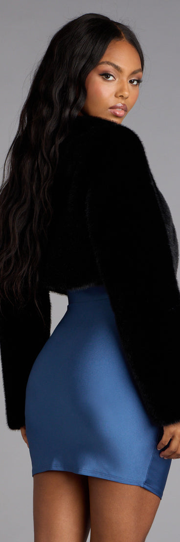 Pure Luxe Faux Fur Crop Jacket