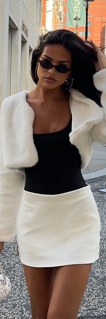 Pure Luxe Faux Fur Crop Jacket