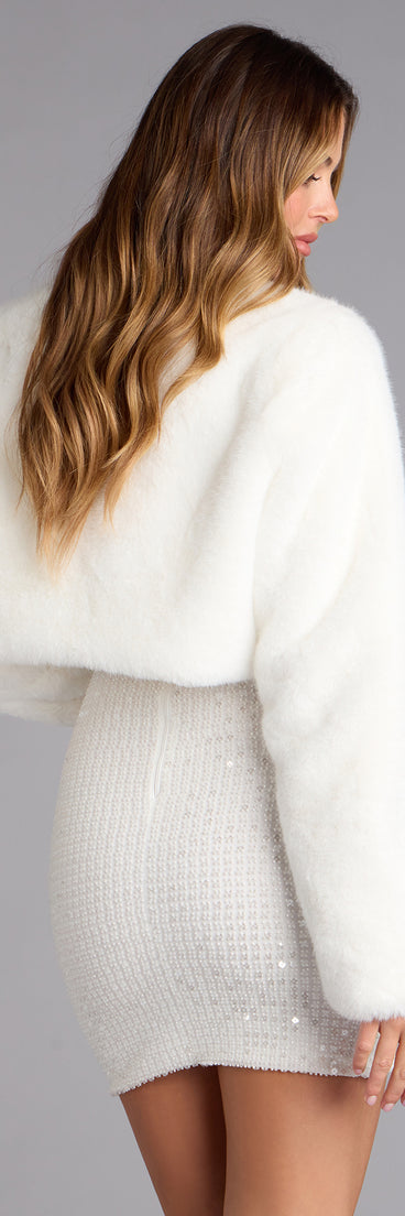 Pure Luxe Faux Fur Crop Jacket