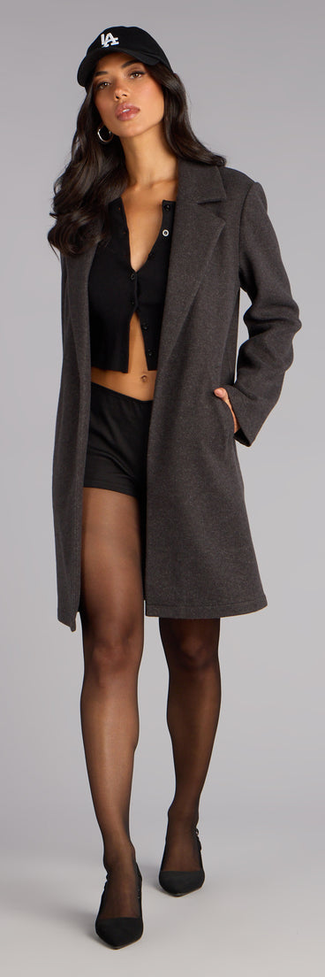 Chic Agenda Faux Wool Trench Coat