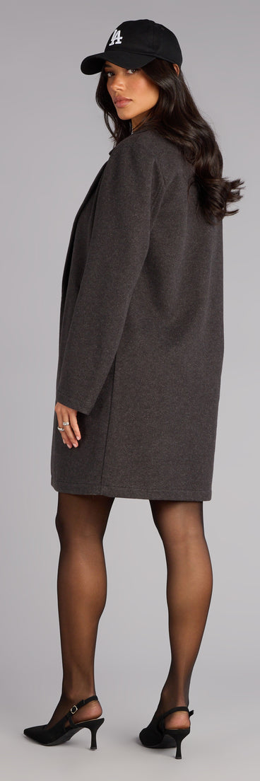 Chic Agenda Faux Wool Trench Coat