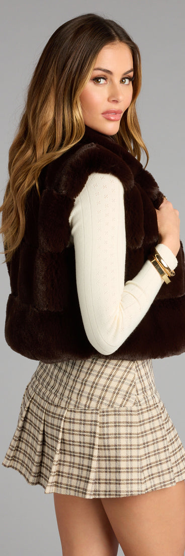 Chill Luxe Faux Fur Crop Vest