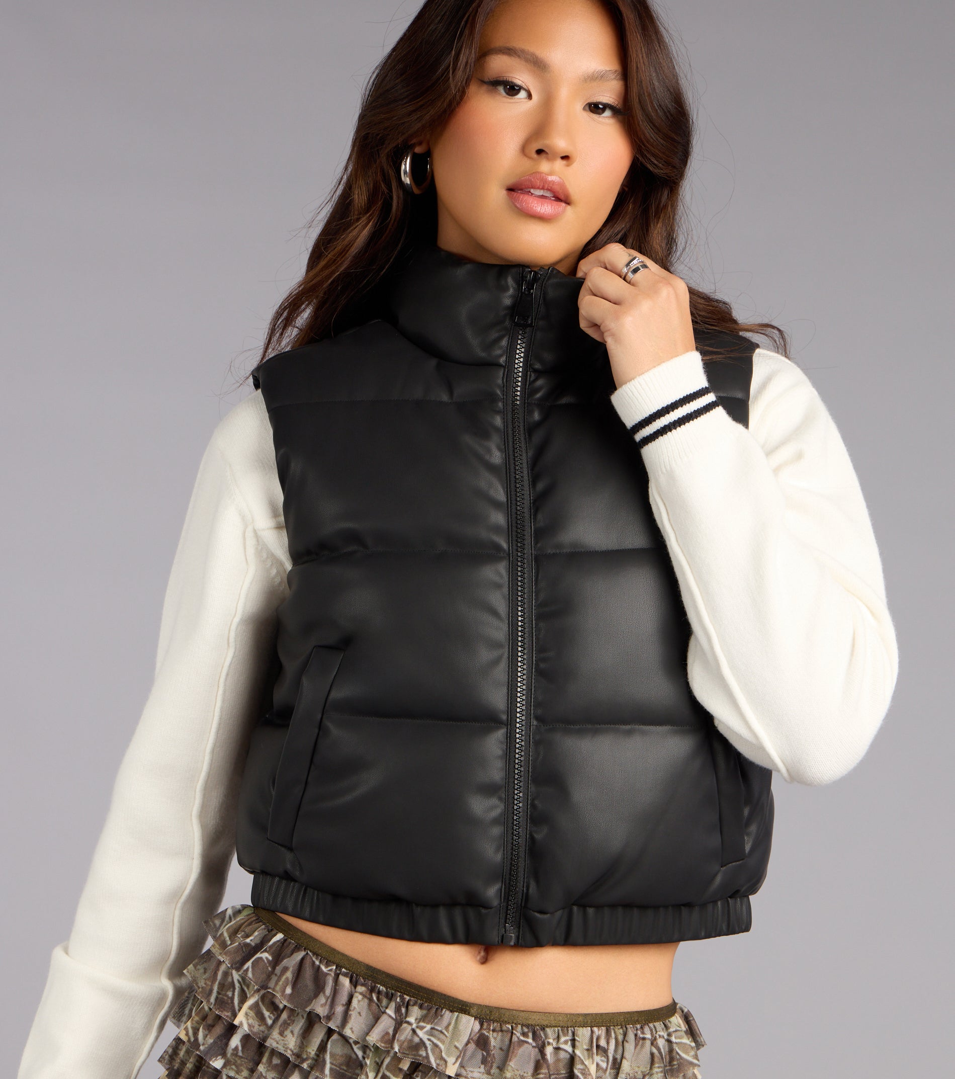 トップス 00s share spirit leather puffer vest 00s share spirit leather puffer vest ベスト