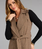 Checkmate Plaid Trench Vest