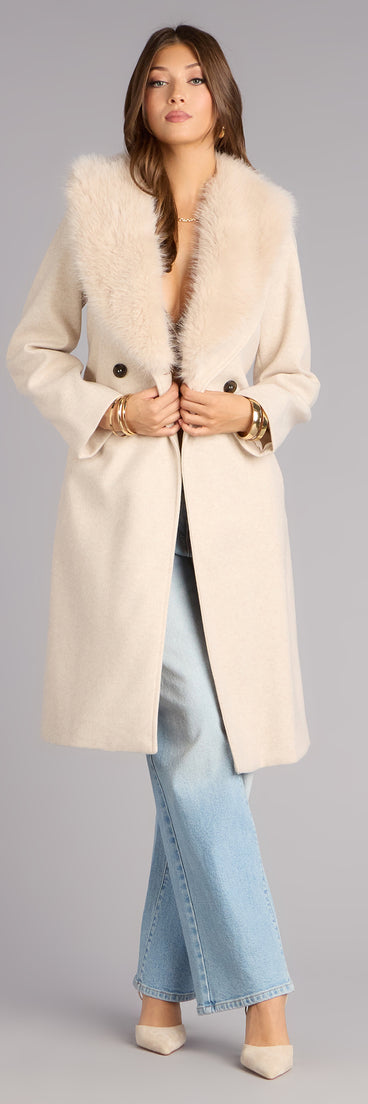 City Noir Removable Faux Fur Trench Coat