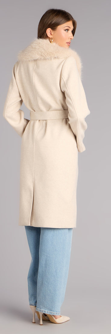 City Noir Removable Faux Fur Trench Coat