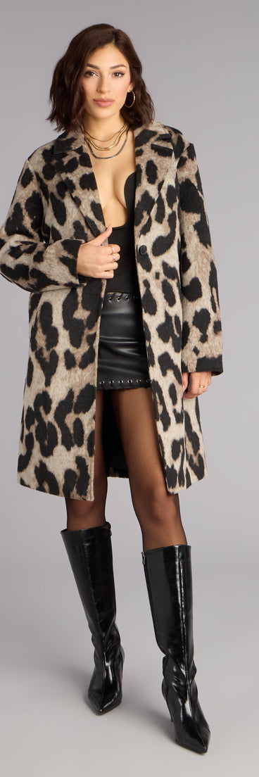 City Cat Leopard Trench Coat