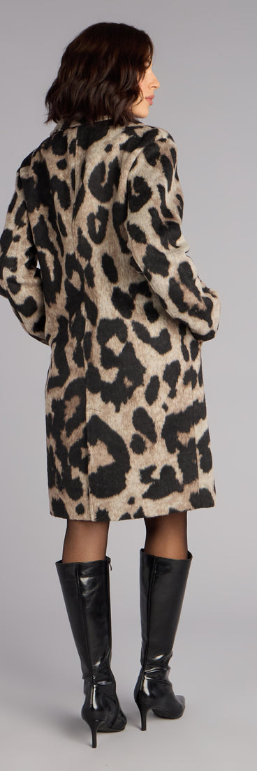 City Cat Leopard Trench Coat