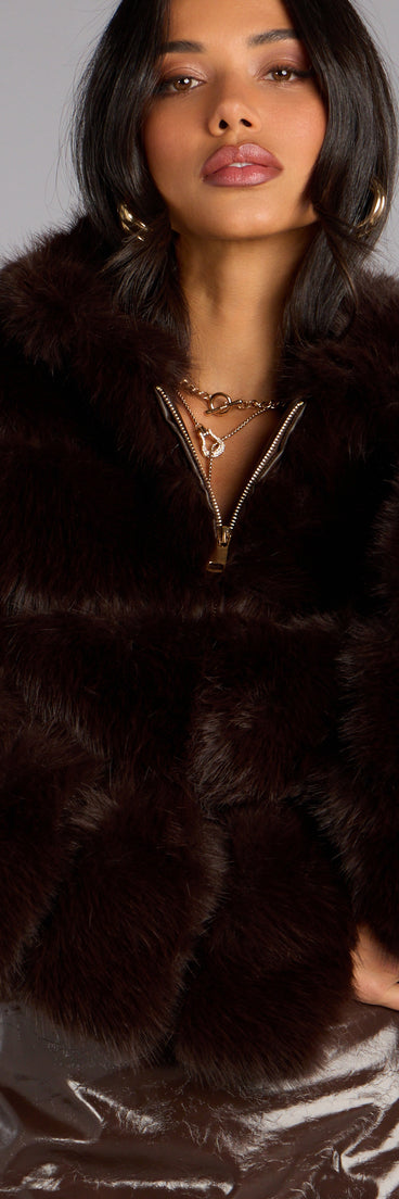 Frost Mode Faux Fur Crop Jacket