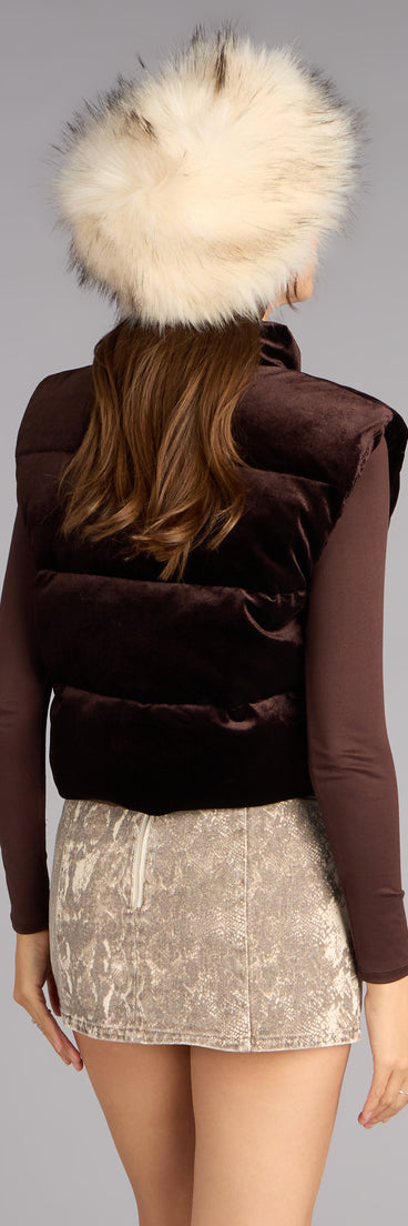 Street Plush Velvet Puffer Vest