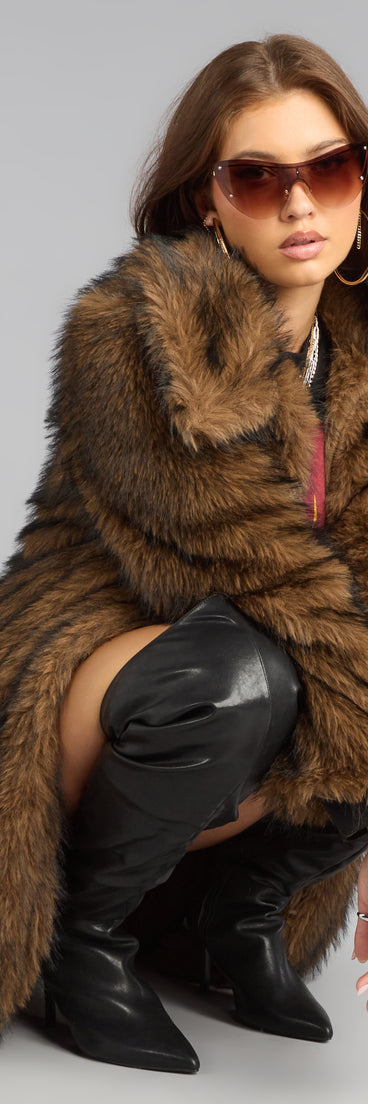 High Standards Long Faux Fur Coat