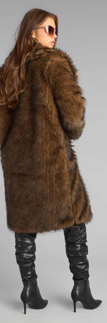 High Standards Long Faux Fur Coat