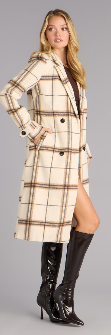 Check Please Plaid Trench Coat