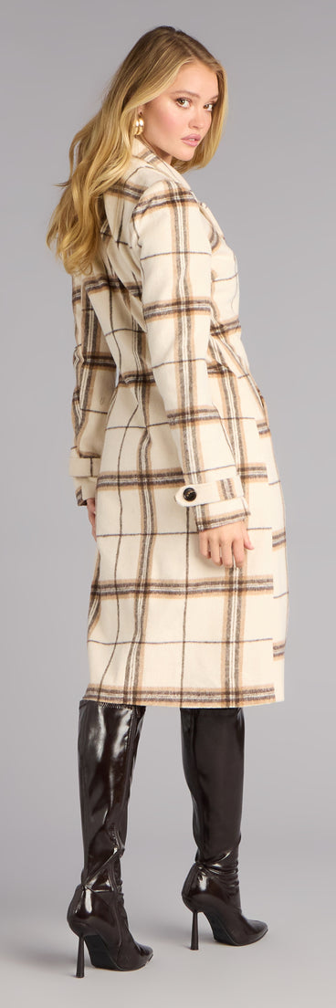 Check Please Plaid Trench Coat