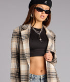 Stylishly Timeless Plaid Trench Coat