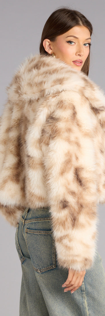 Winter Chic Faux Fur Cropped Coat
