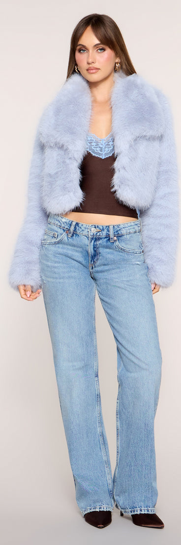 Plush Plans Faux Fur Crop Jacket