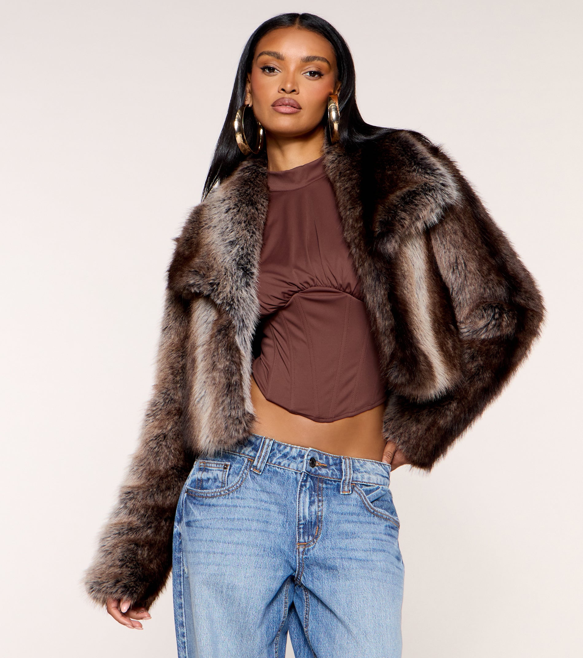 Extra Plush Faux Fur Crop Jacket | Windsor