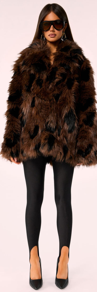 Wild Side Plush Spotted Faux Fur Jacket
