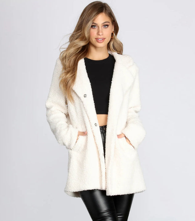 Lovin' Knit Teddy Trench Coat