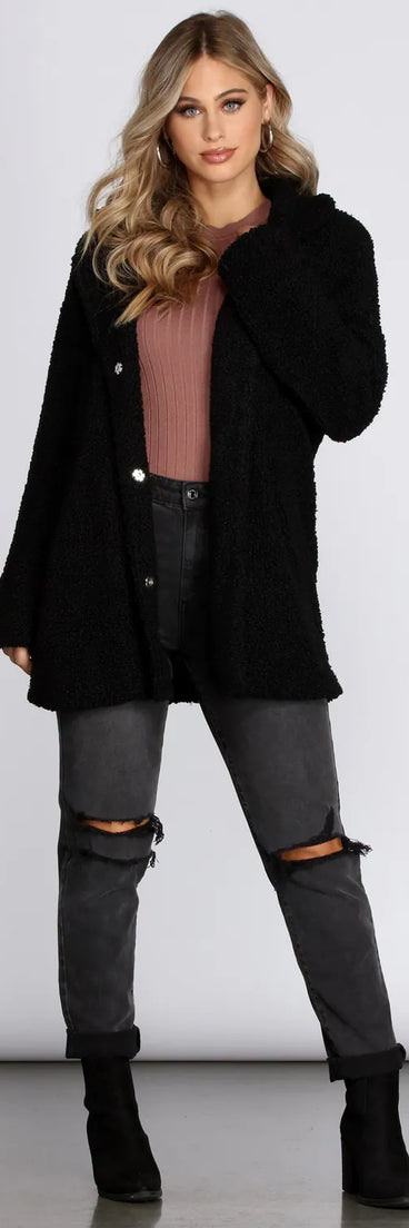 Lovin' Knit Teddy Trench Coat