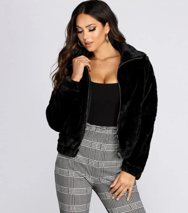 Bomber Babe Faux Fur Jacket