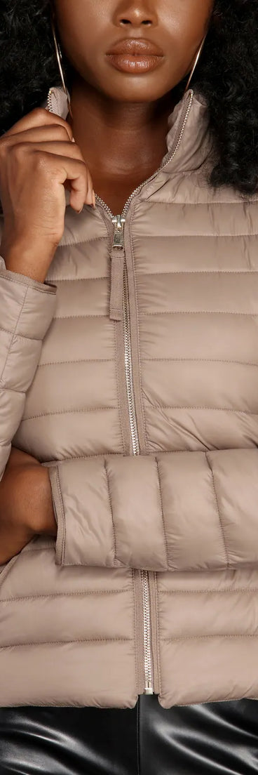 Lightweight Nylon Puffer Jacket