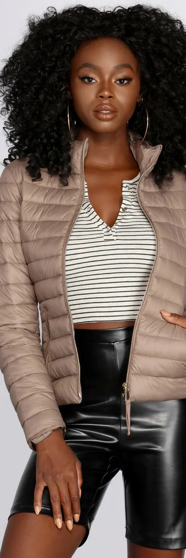 Lightweight Nylon Puffer Jacket