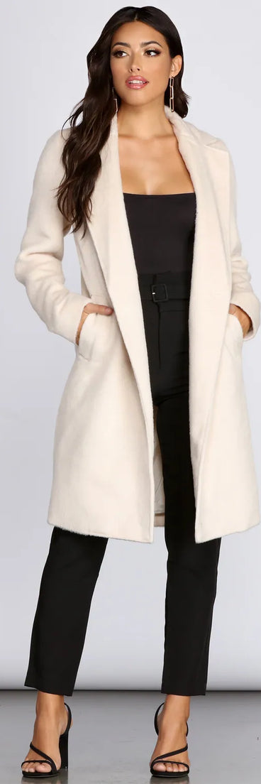 Straight Elegance Long Fur Coat