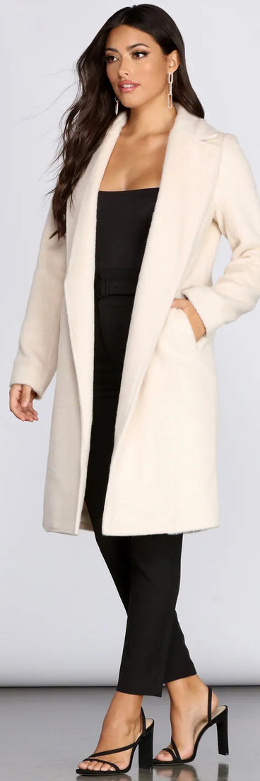 Straight Elegance Long Fur Coat