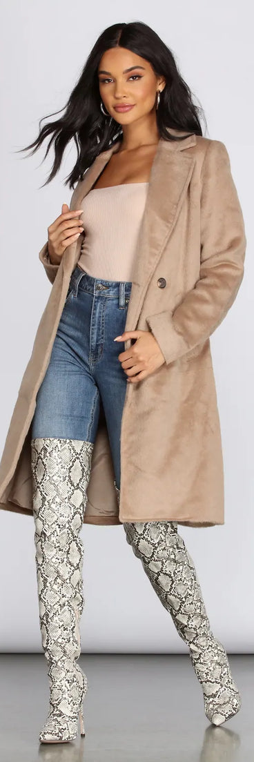 Straight Elegance Long Fur Coat