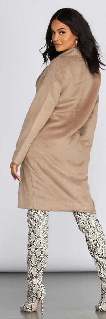 Straight Elegance Long Fur Coat