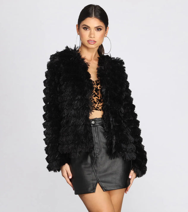 Open Yarn Fringe Jacket