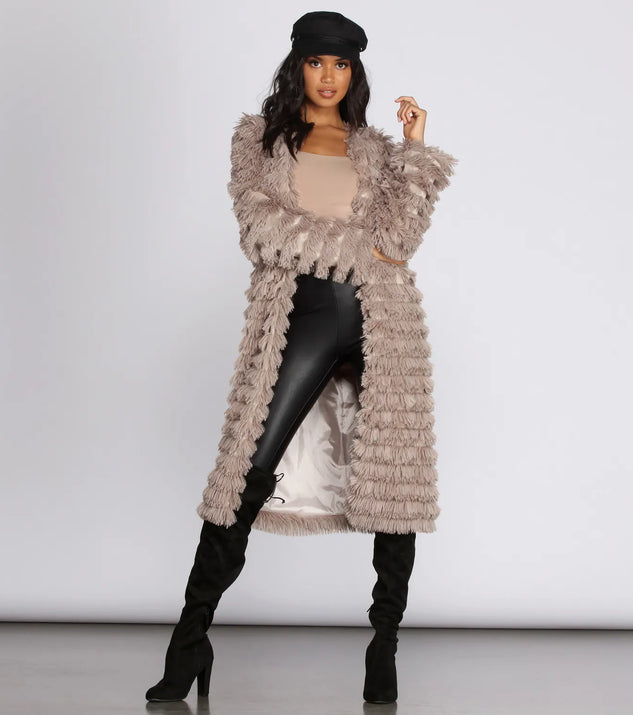 Long Line Fringe Coat