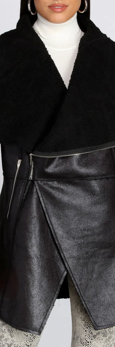 She Means Business Faux Leather Coat