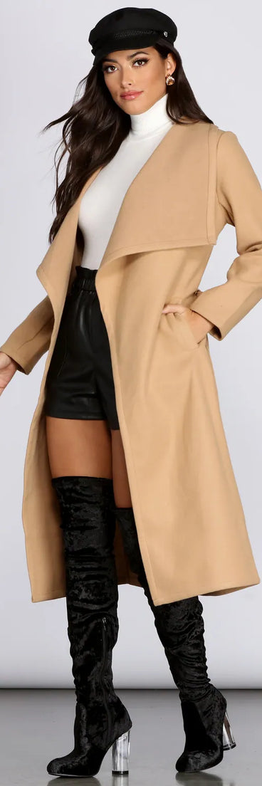 Taking Care Of Business Belted Coat